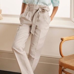 Boden Ludgate Paperbag Linen blend Pants NWT 14 Long
